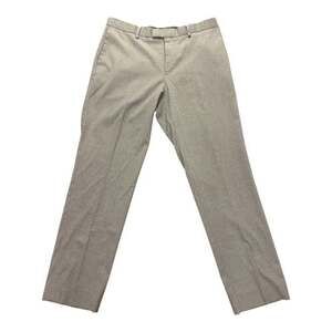 Banana Republic 35x32 Men's Slim-Fit Wrinkle Resistant Grey Textured Dress Pants